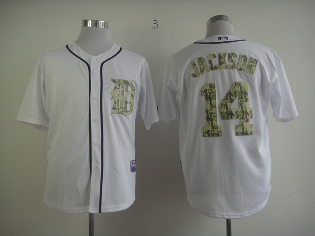 Men Detroit Tigers #14 Jackson White Camo MLB Jerseys